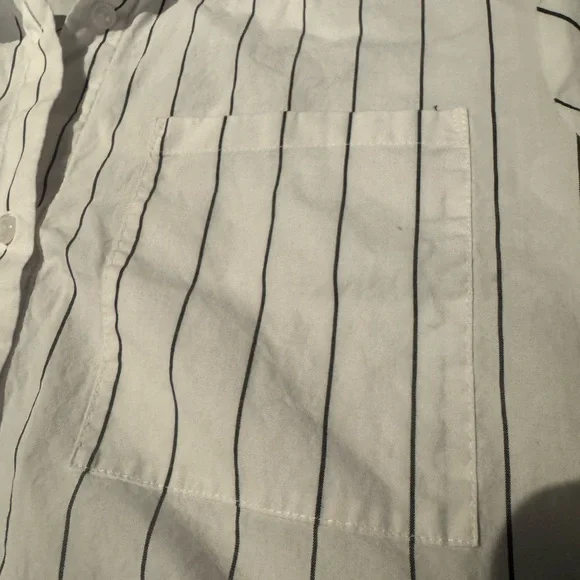 White Striped Button-Down Shirt - Picture 2 of 5